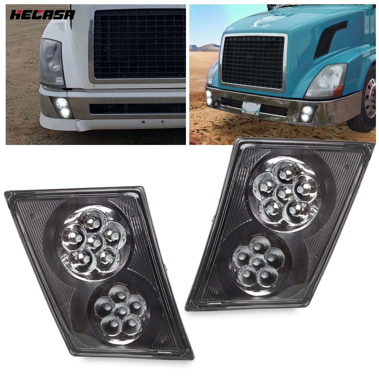 Set of 2 LED Fog Lights for Volvo VNL VN Haul Truck (2003–2017)