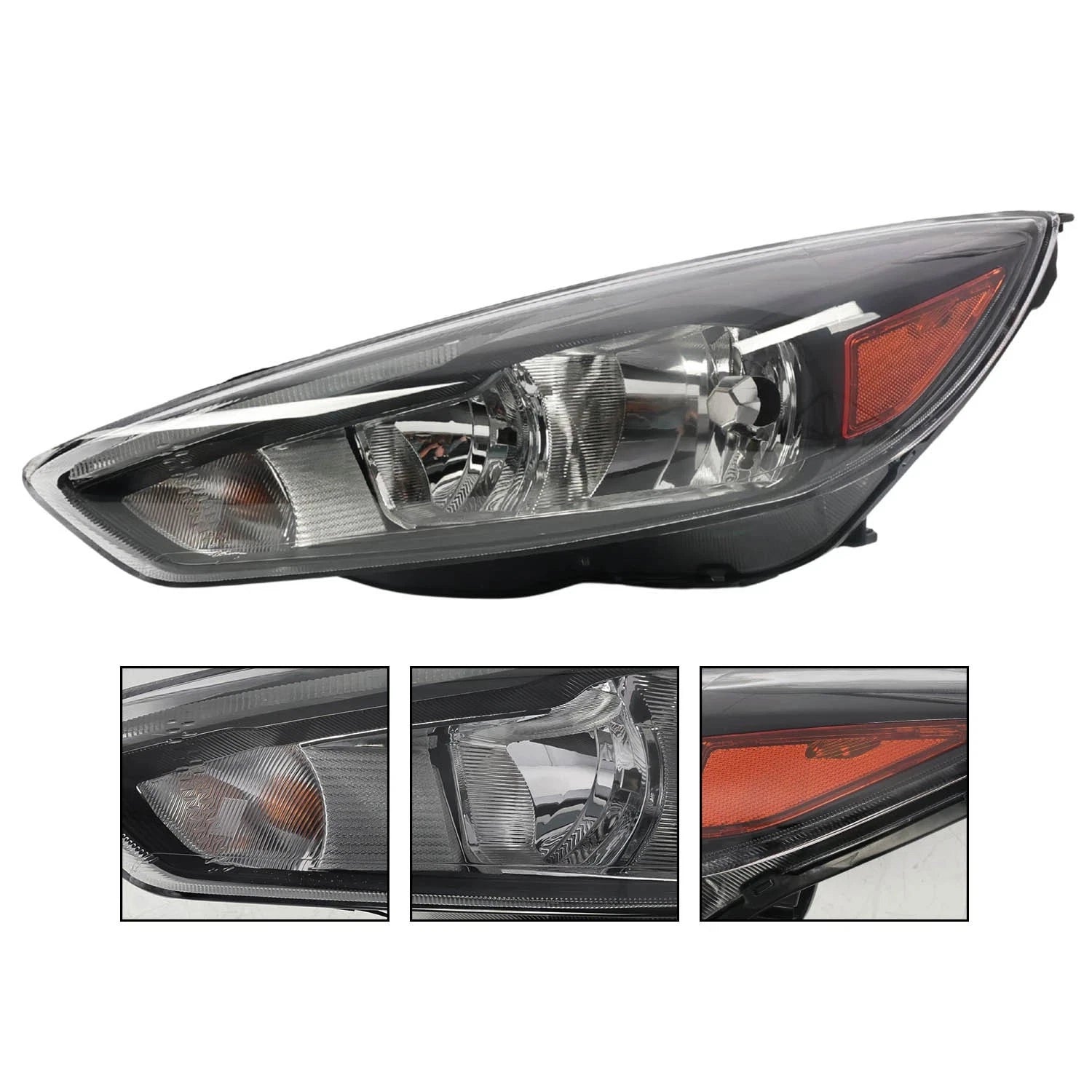 Halogen Headlight with LED DRL for Ford Focus (2015–2018) Left Driver Side