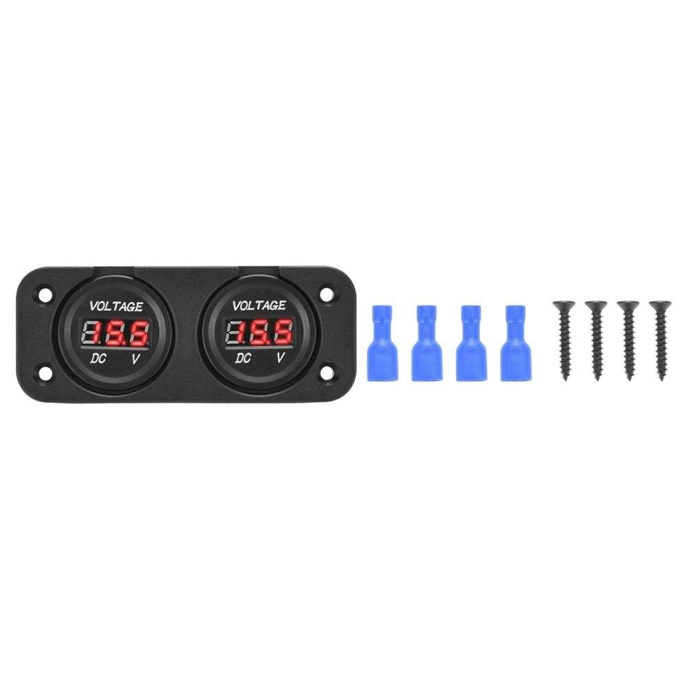 Dual Battery LED Digital Voltmeter for Marine and Boat (Waterproof)