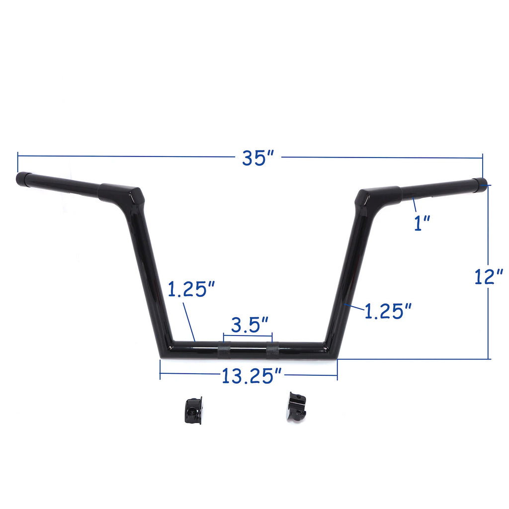 12" Black Ape Hanger Handlebar for Harley Road Glide FLTRX FLTR (2015–2020)