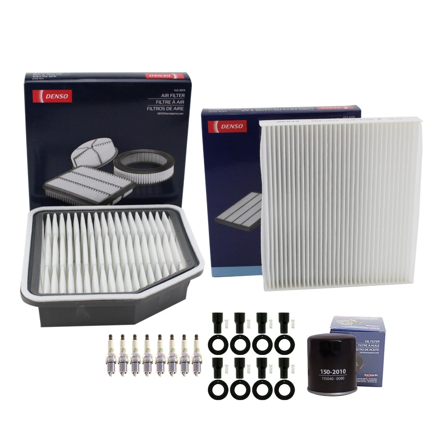 Denso Tune Up Kit & NGK 8 Spark Plug Boot Kit for Lexus GS430 (2001–2006)