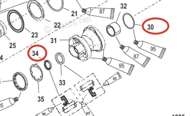 Lower Unit Oil Seal Kit 8M0204670 26-12224 25-896524 for Mercury Outboard (N/A)