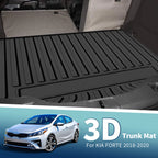 Flat Face Cargo Liner Rear Trunk Mat for Kia Forte (2018–2020) TPE