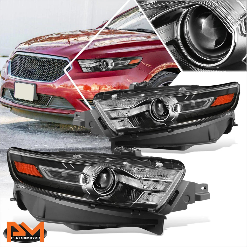 OE Style Black Housing Amber Corner Projector Headlights for Ford Taurus (2013–2019)