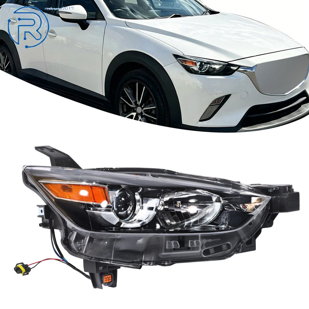 Headlamp for Mazda CX-3 (2016–2022) Halogen Black Passenger Side