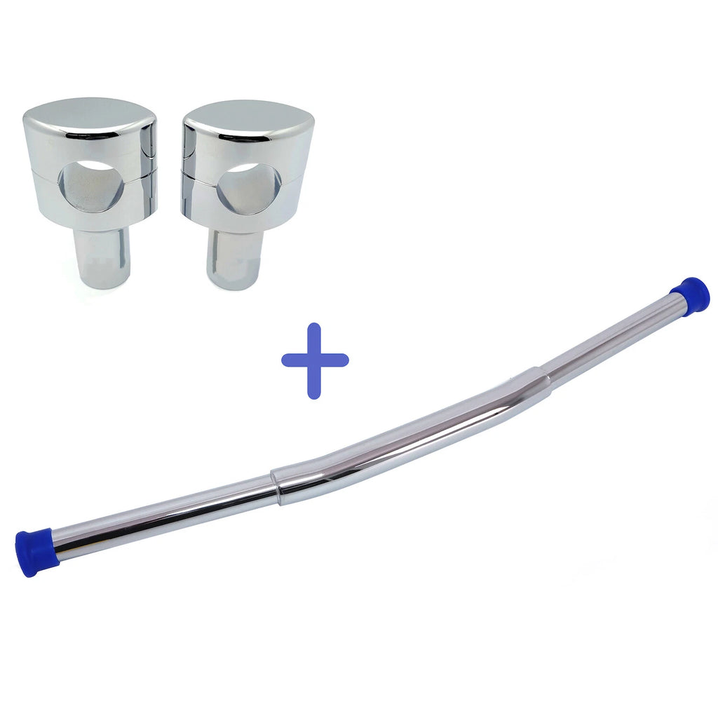 Chrome 2" Rise Handlebar Drag Bar w/ Riser for Harley Sportster Dyna (1996–2017)