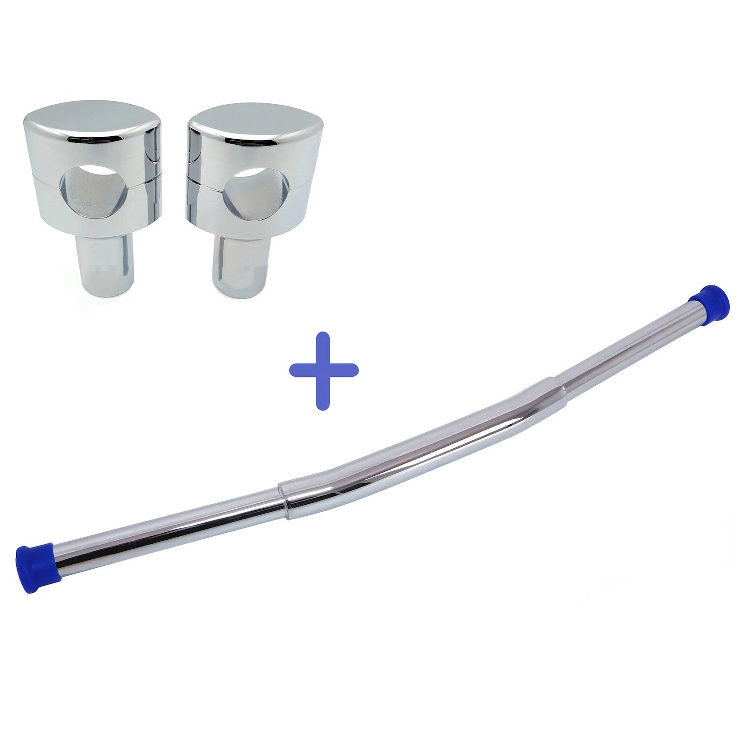 Chrome 2" Rise Handlebar Drag Bar w/ Riser for Harley Sportster Dyna (1996–2017)