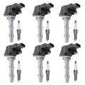 Set of 6 Ignition Coils & Spark Plugs for Mercedes W203 W204 V6 (2000–2010)