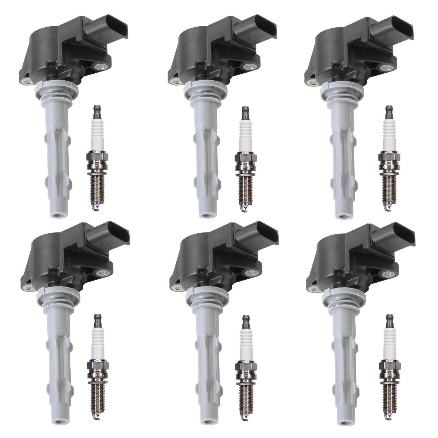 Set of 6 Ignition Coils & Spark Plugs for Mercedes W203 W204 V6 (2000–2010)