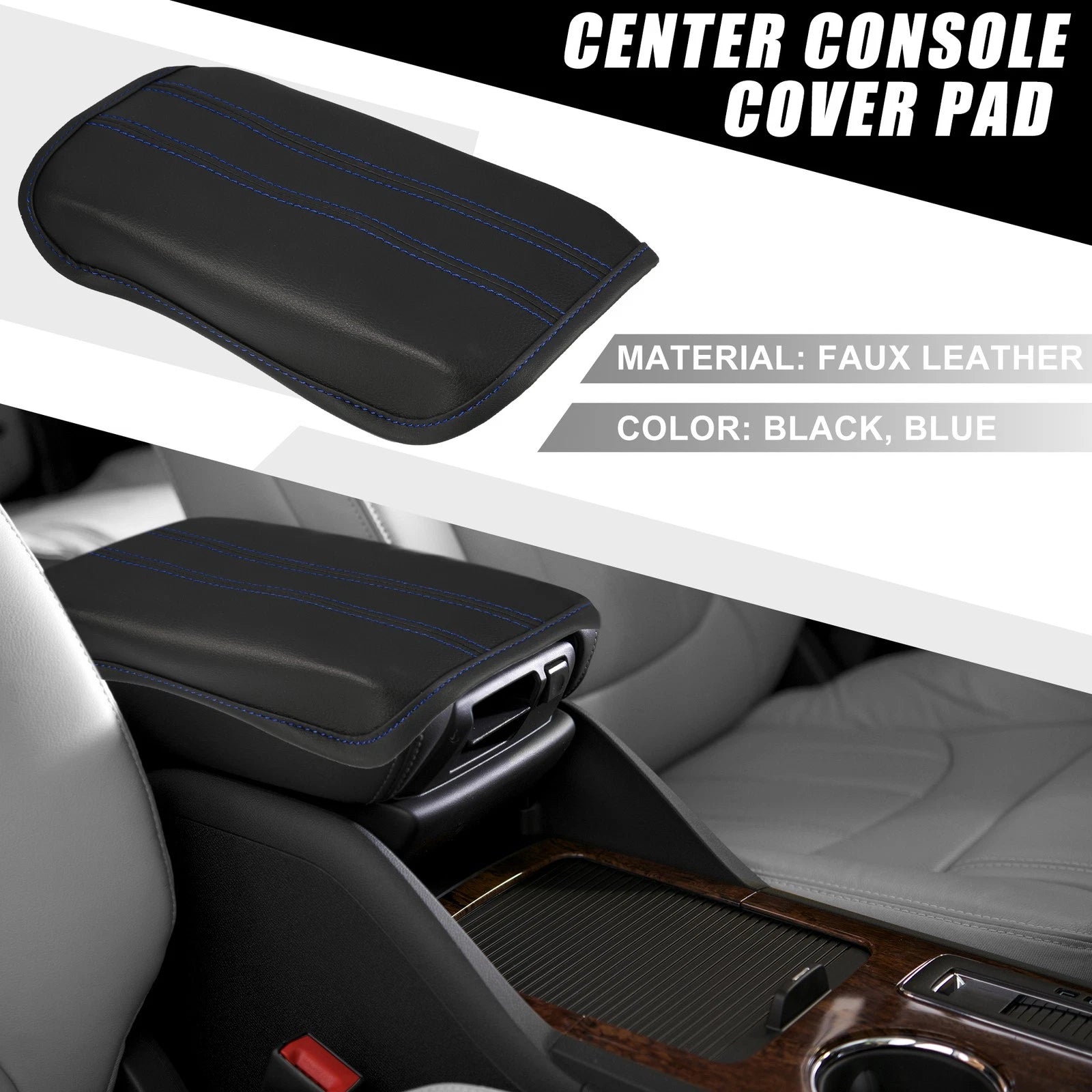 Center Console Armrest Cover for Nissan Qashqai J12 (2021–2023) Black Blue