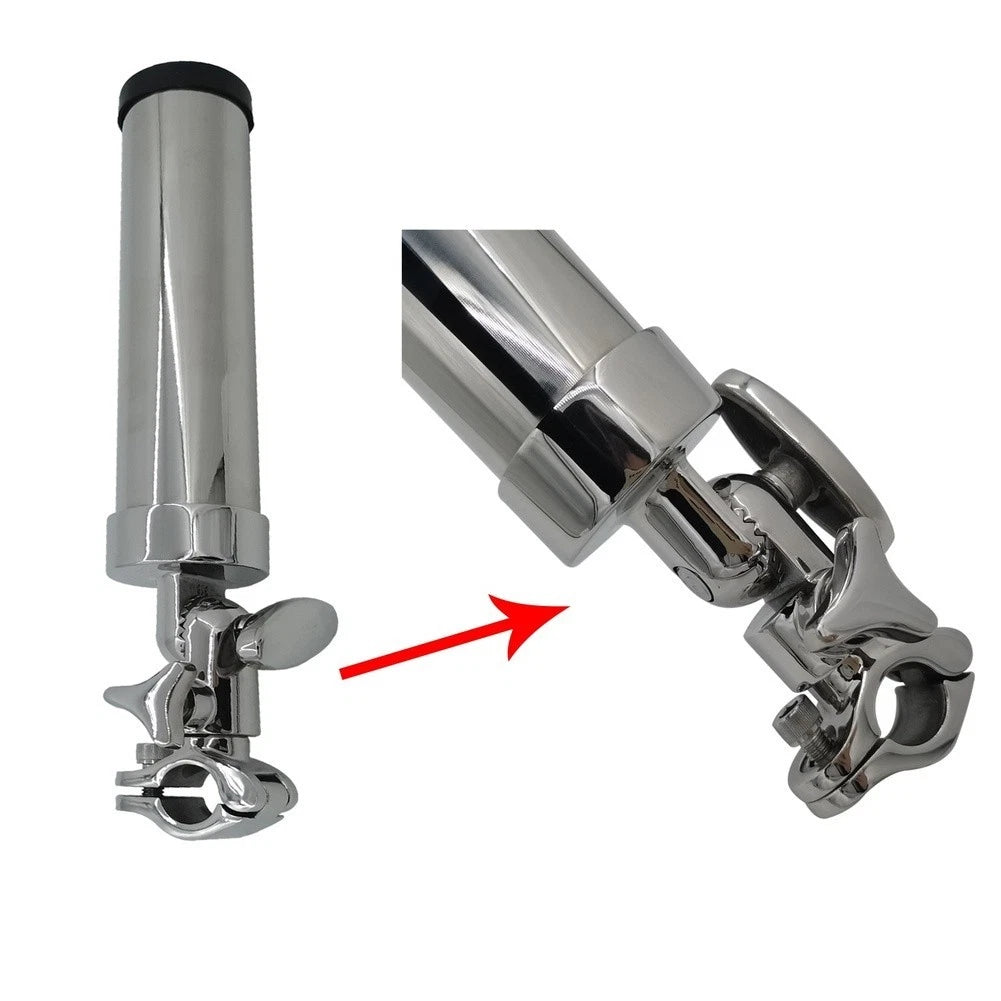 Fishing Rod Holder Clamp for Boats Yachts (19-25mm) - 360 Degree Rotation
