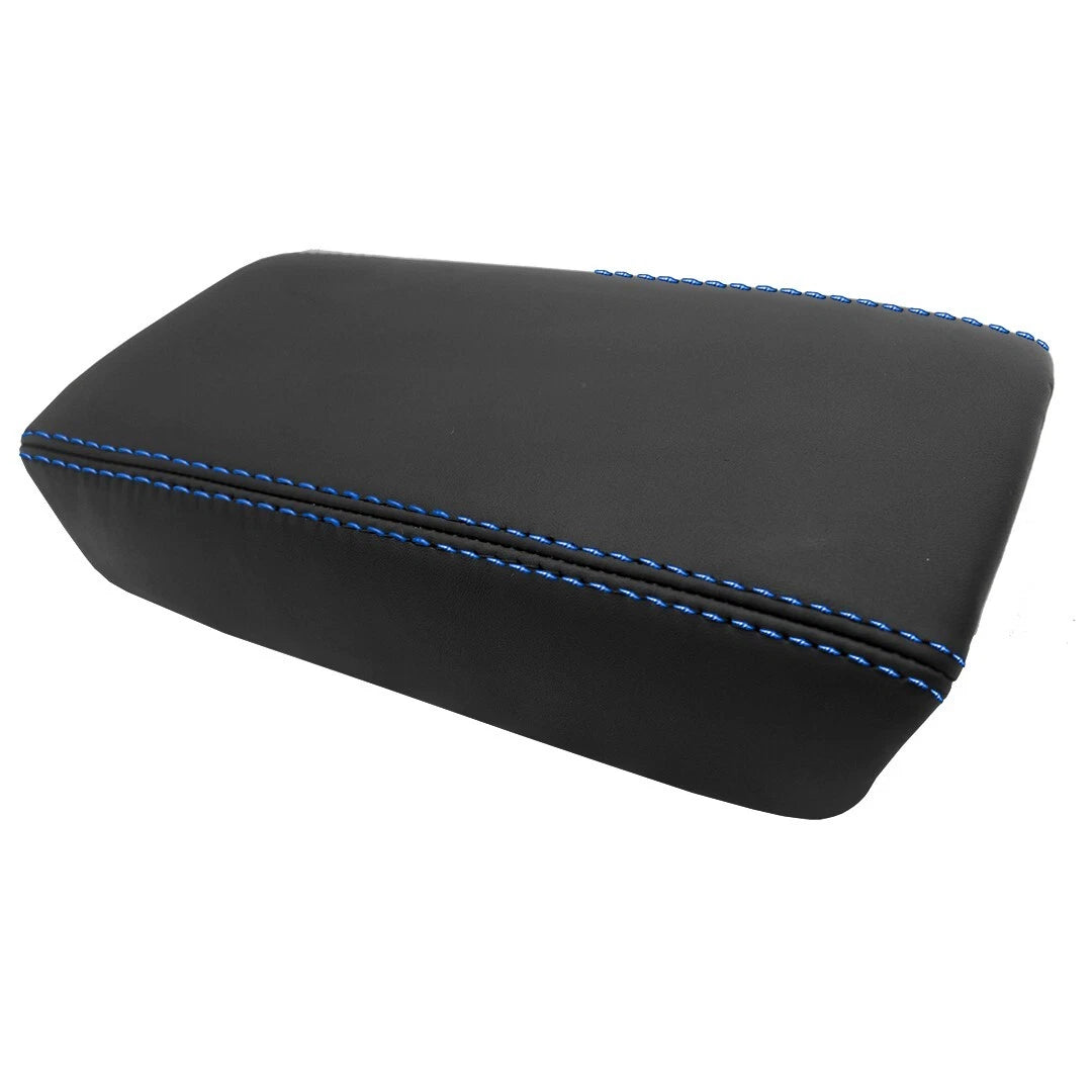 Leather Synthetic Console Armrest Cover for Honda Accord (2003–2007) Blue Stitch