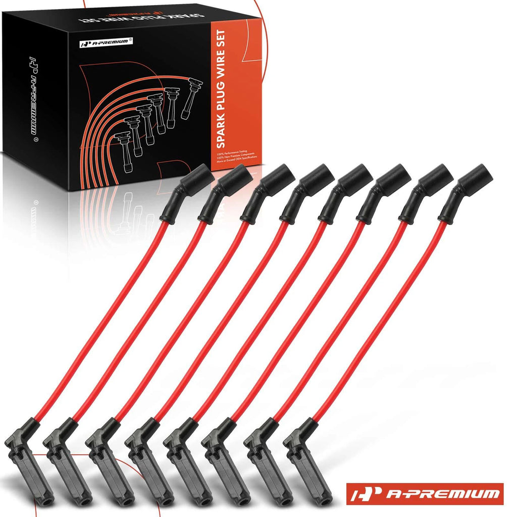 8x Red Spark Plug Wire Set for Chevrolet Silverado 3500 (2003–2006)
