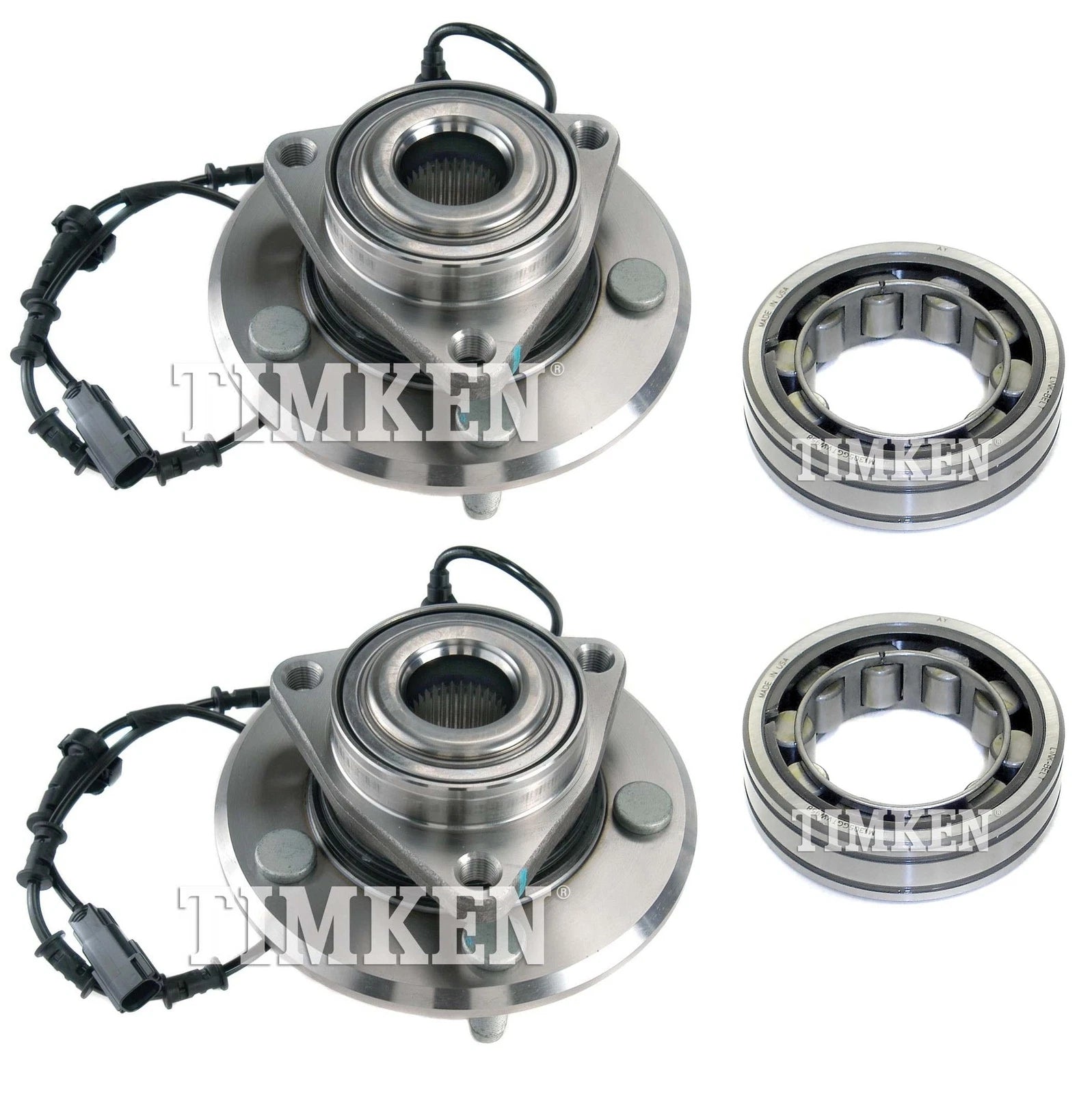 Front & Rear Wheel Bearings & Hubs Kit for Dodge Ram 1500 (2002–2008)