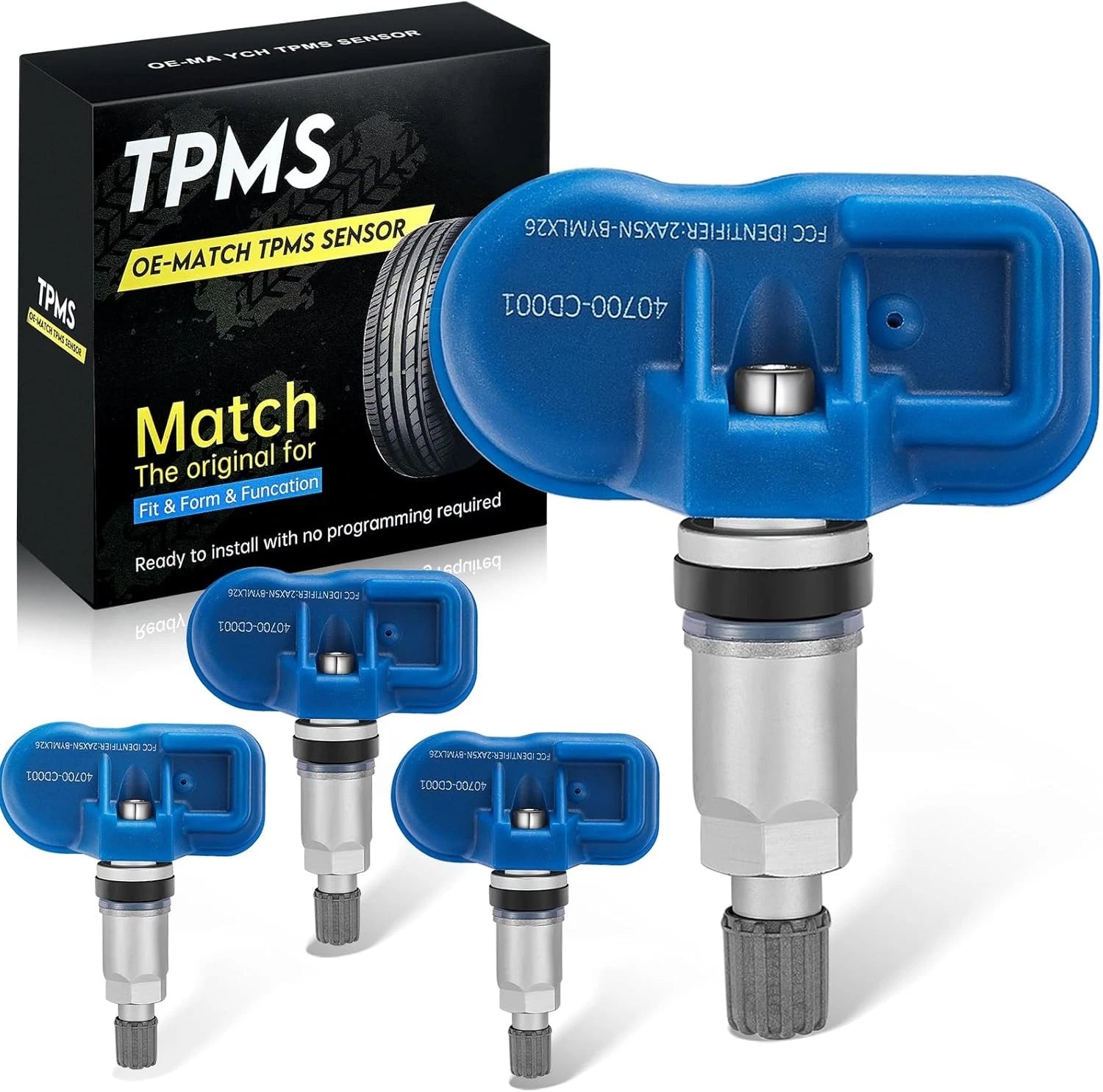 Set of 4 TPMS Sensors for Nissan Frontier (2006–2008) & Quest (2006–2009)