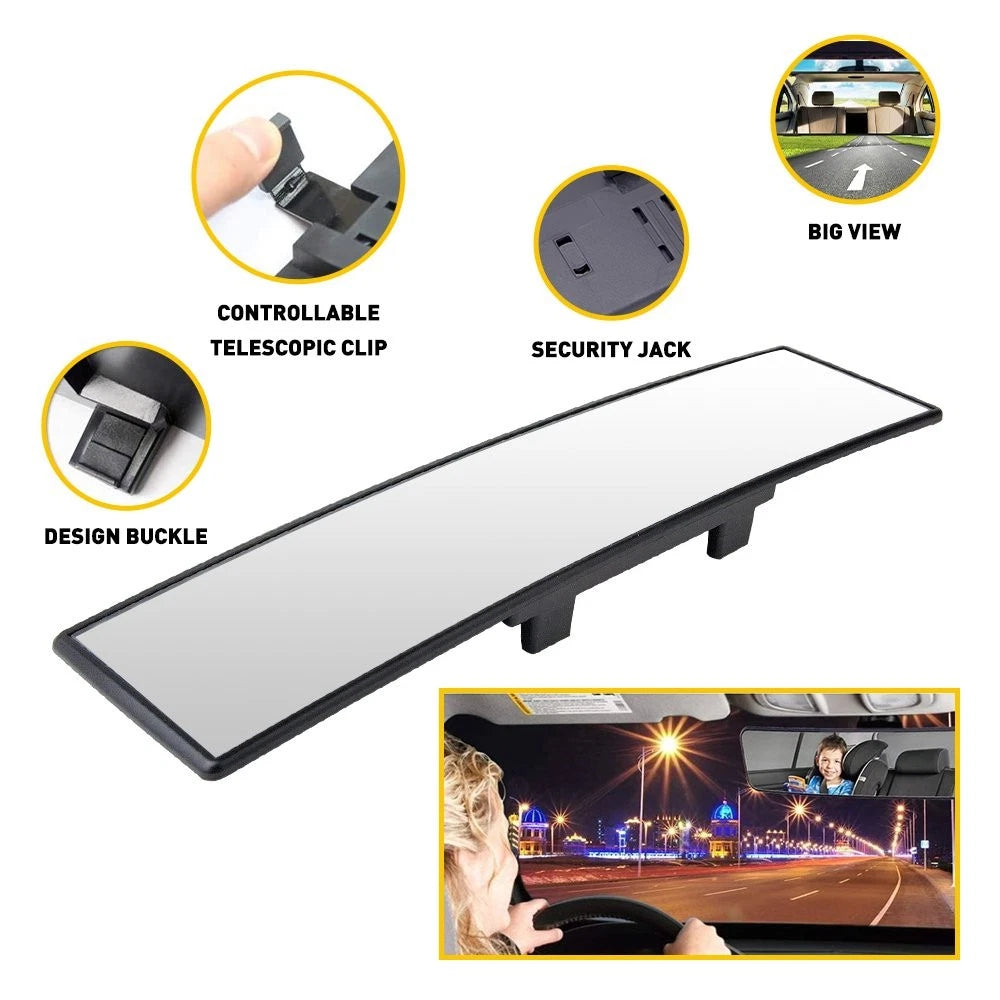 300MM Convex Clear Clip-On Rear View Mirror for Universal Fit (Auto)