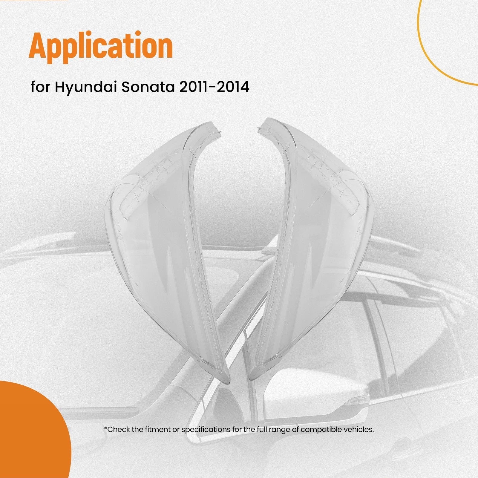 Headlight Lens Cover for Hyundai Sonata (2011–2014) Polycarbonate Clear