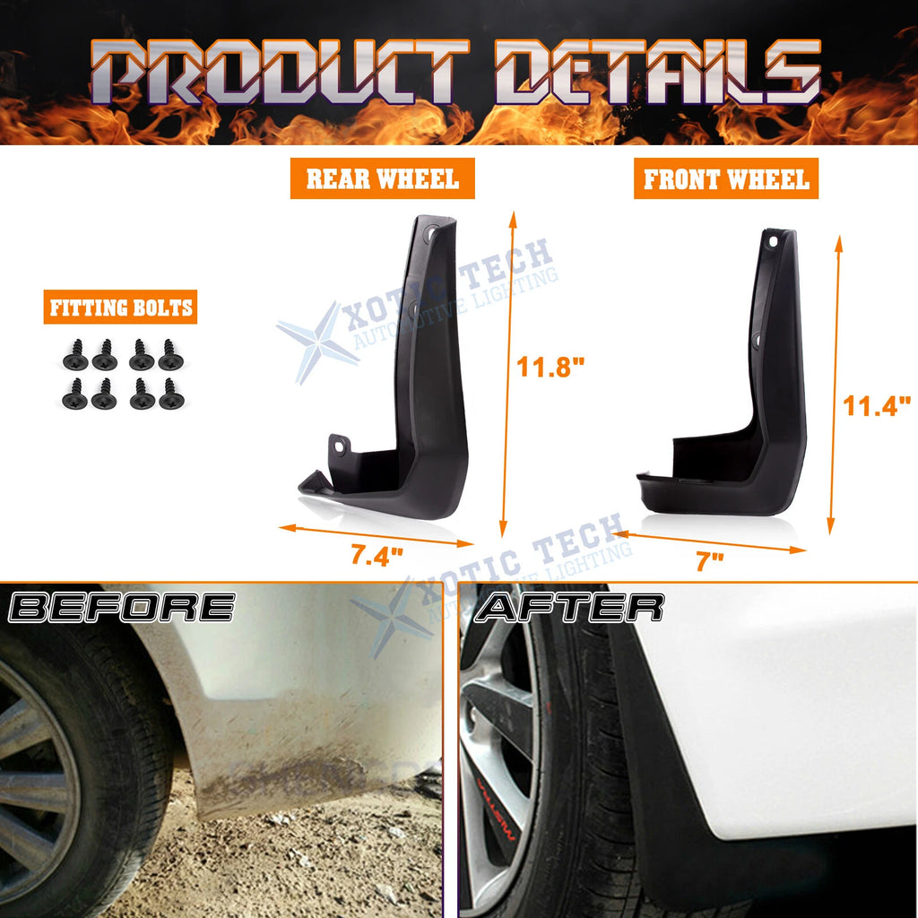 4PCS Front & Rear Mud Flaps for Honda Civic Sedan (2016-2021)