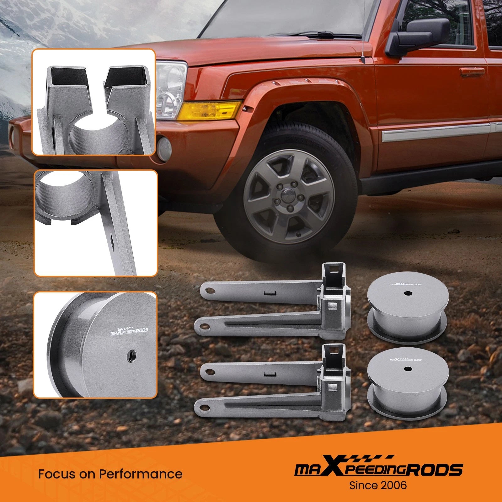 3.5'' Front & 3'' Rear Lift Kit for Jeep Commander XK (2006–2010)