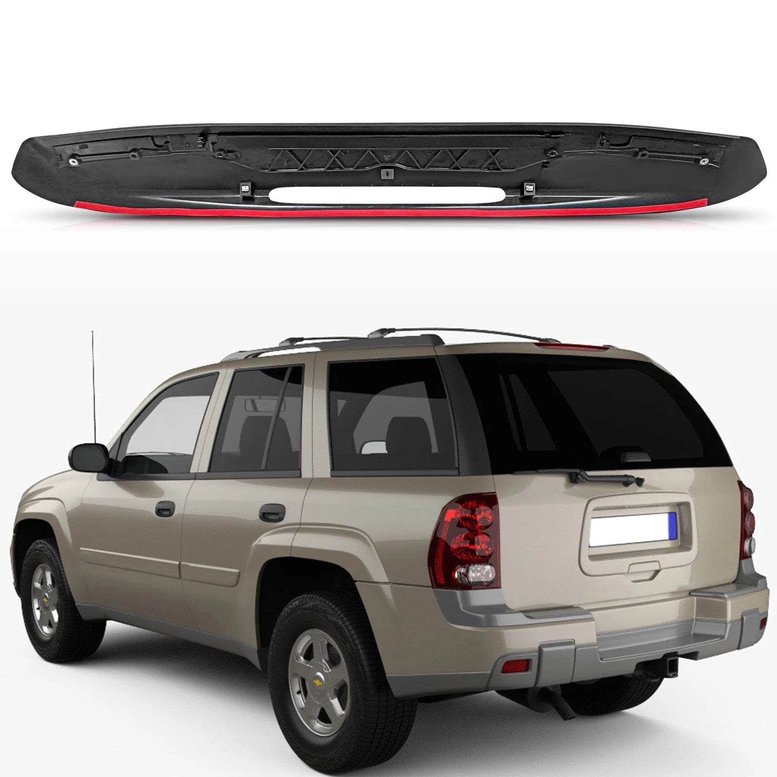 Upper Tailgate Molding for Chevy Trailblazer (2002–2009) - Black