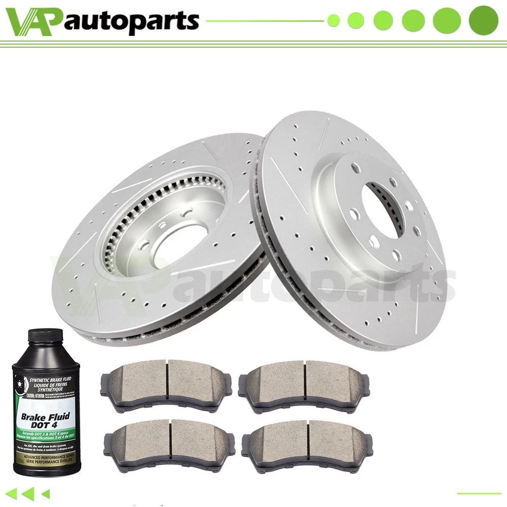Drilled Brake Pads and Rotors for Ford Fusion 2.5L, Lincoln MKZ 3.5L (2006–2012)