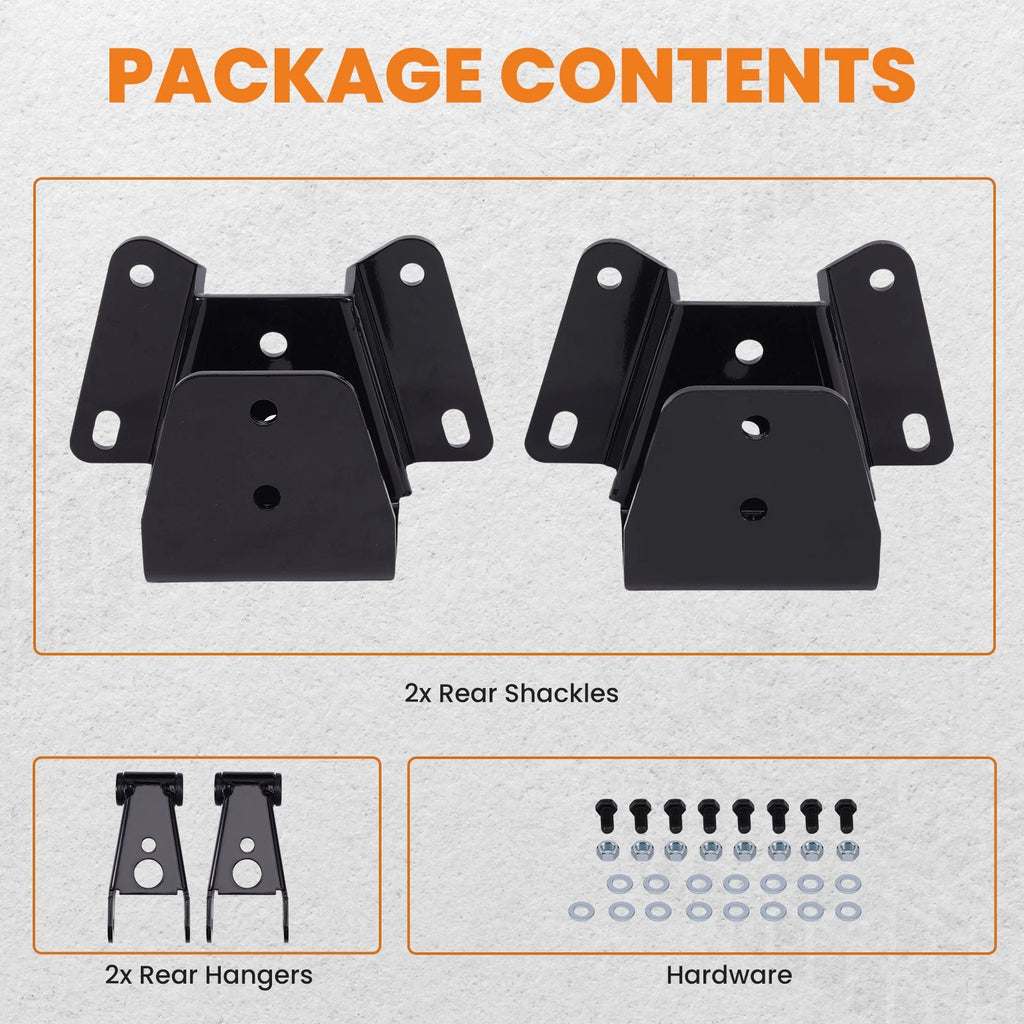 4" Drop Kit Leveling Lowering Shackles & Hangers for Ford F150 F100 (1973–1996)