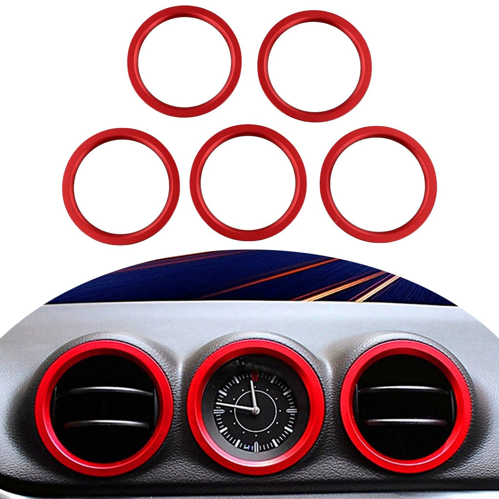 Set of 5 Red Air Conditioner Outlet Vent Ring Cover Trim for Suzuki Vitara (2015–2020)