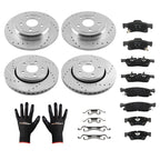 Front Rear Brake Rotors + Ceramic Brake Pads Kit for Jeep Grand Cherokee (2011–2018)