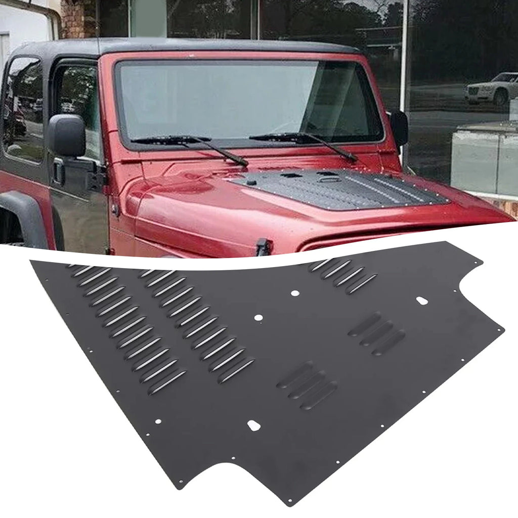 Front Vented Louver Hood Panel for Jeep Wrangler TJ (1997–2002) - Black