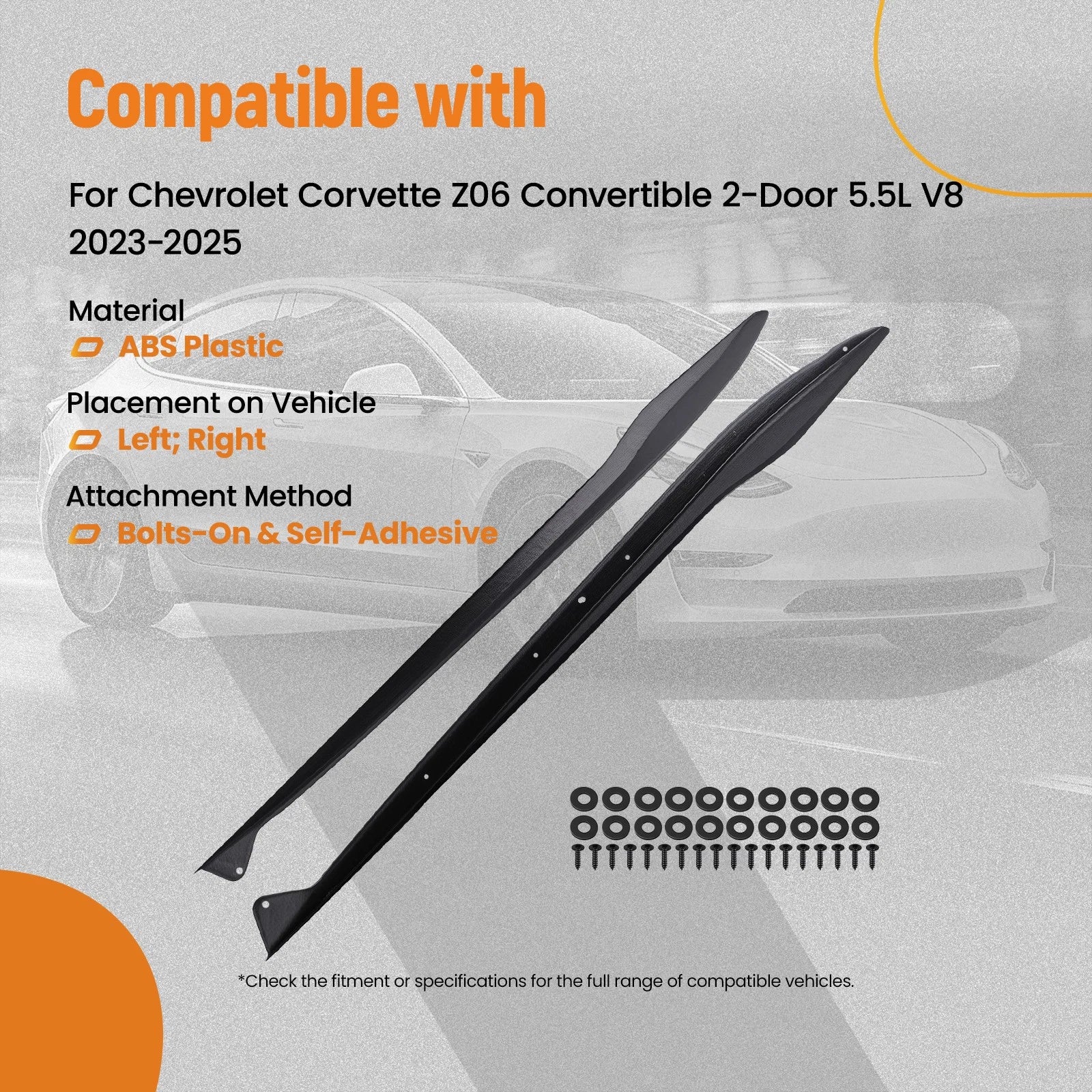 Side Skirt Carbon Extension for Chevrolet Corvette C8 Z06 (2023–2025) Pair