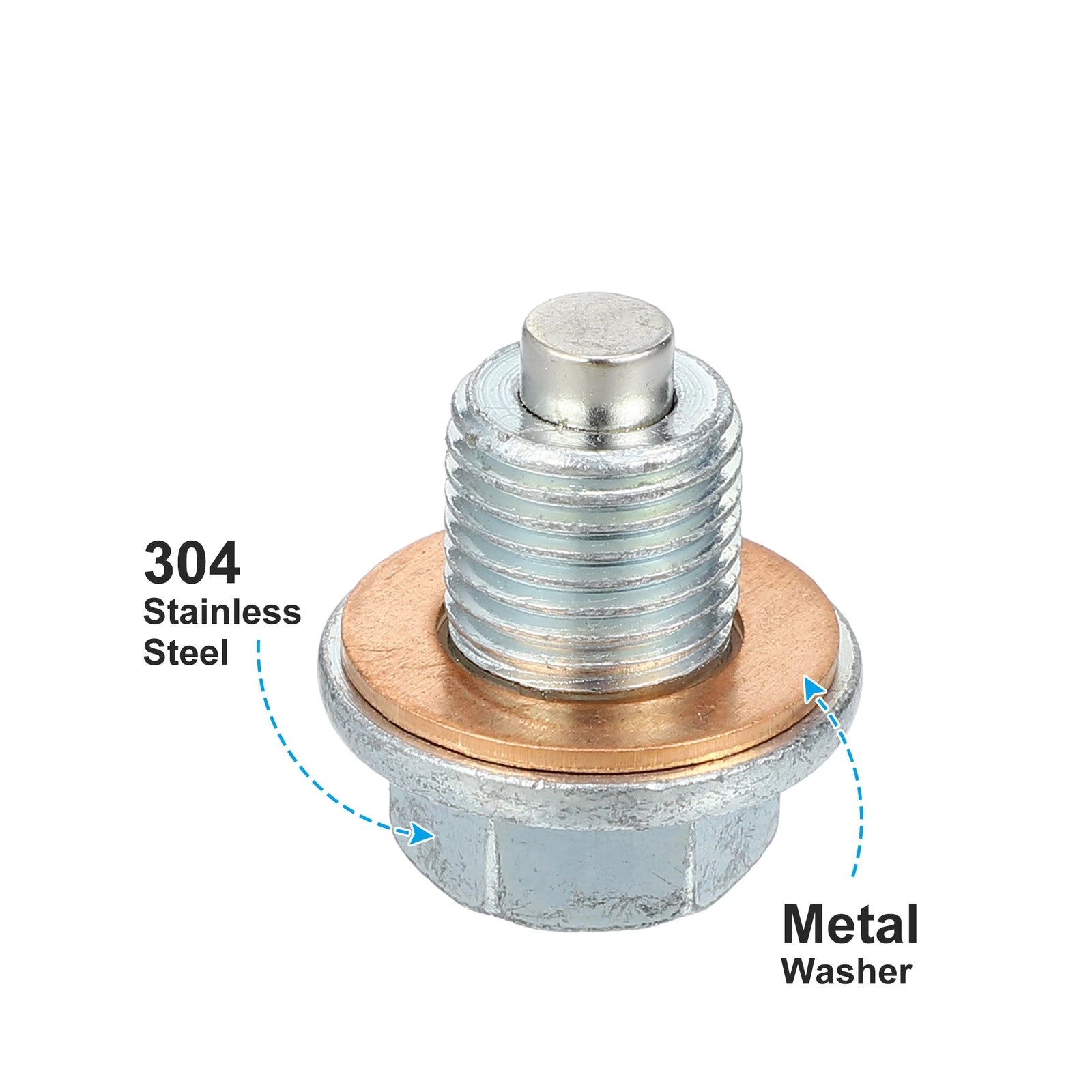 2 Pcs M12x1.25 Engine Oil Drain Plug Screw w/Seal Ring for Lexus 