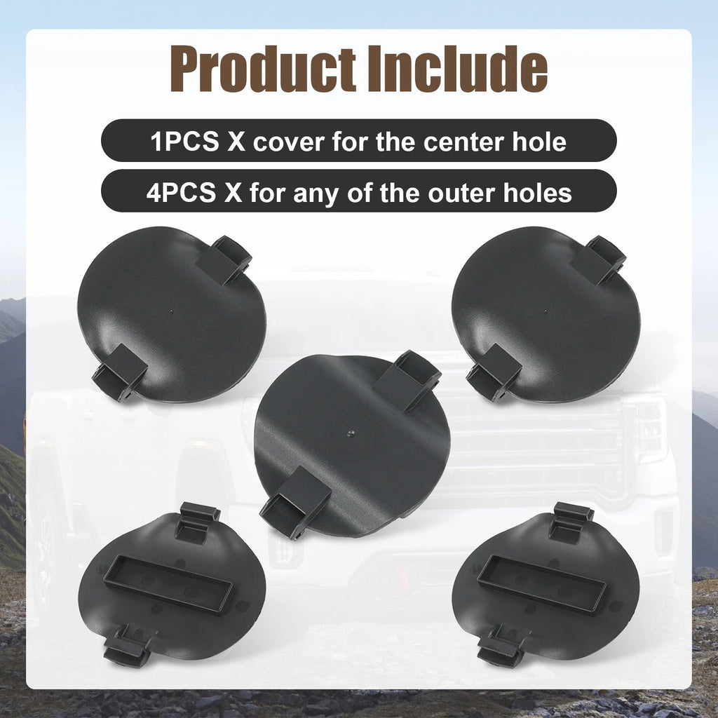 Set of 5 Wheel Mount Covers for GMC Chevrolet Silverado 3500HD (2020–2024)