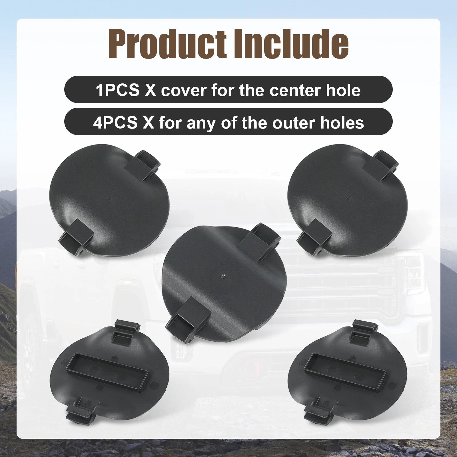 Set of 5 Wheel Mount Covers for GMC Chevrolet Silverado 3500HD (2020–2024)