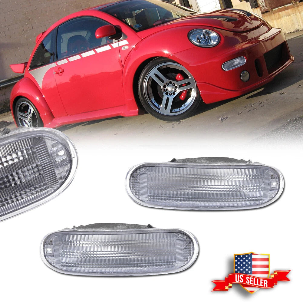 2X Clear Front Side Corner Signal Lights for VW Beetle (1998–2005)