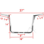 1.25" Rise 14" Ape Hanger Handlebar for Harley Touring 1982–2023