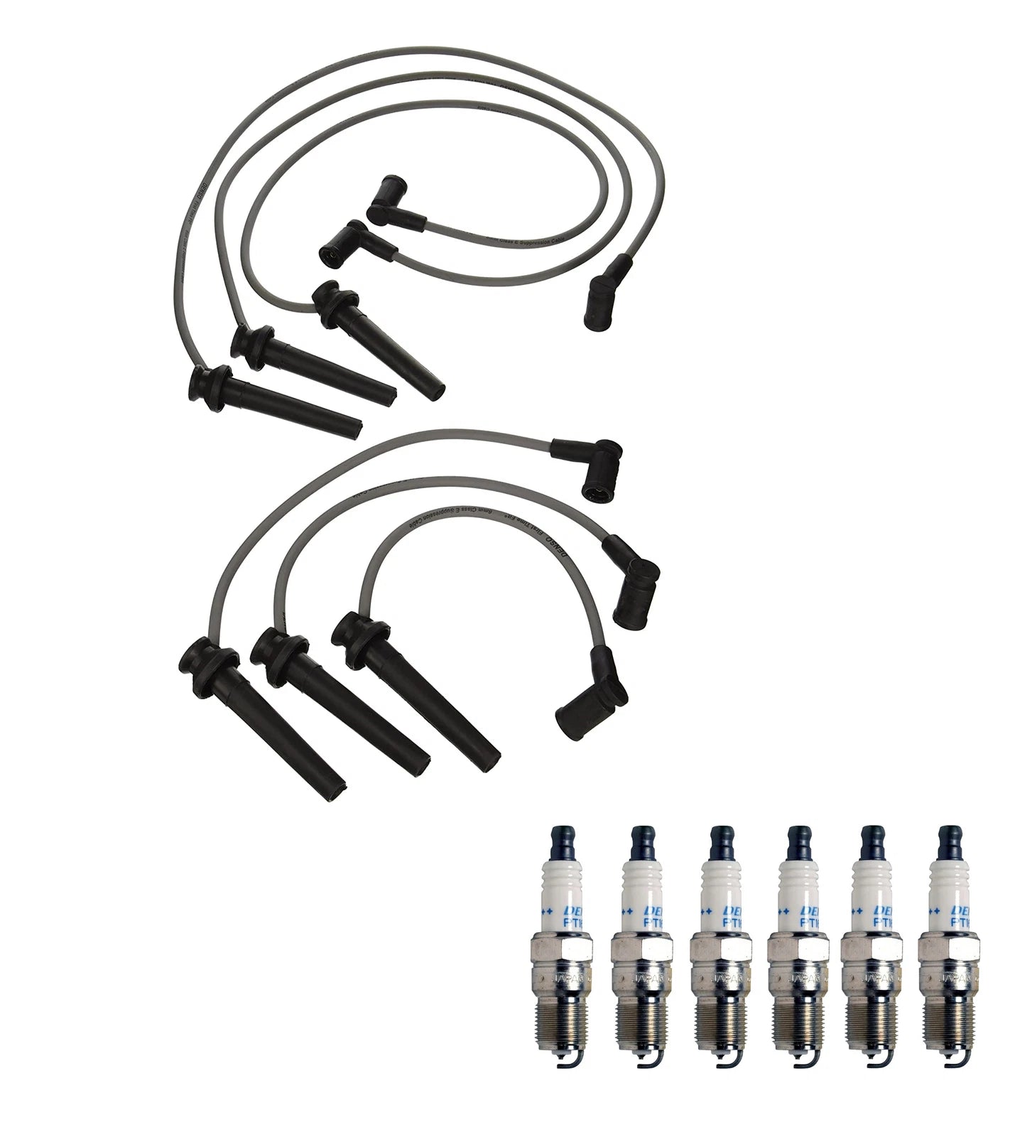 Denso Wire Set & 6 Double Platinum Spark Plugs for Mazda Mercury V6