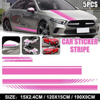 5x Universal Pink PVC Car Body Sticker Stripe Vinyl Decal