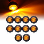 10 Amber LED Side Marker Lights for Truck Trailer (Waterproof)