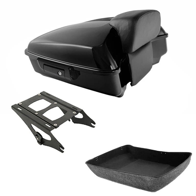 Chopped Trunk Black Backrest Mount for Harley Street Glide (2014–2026)