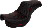 SADDLEMEN Pro Series SDC Performance Seat for Motorcycle (Carbon Fiber, Red)