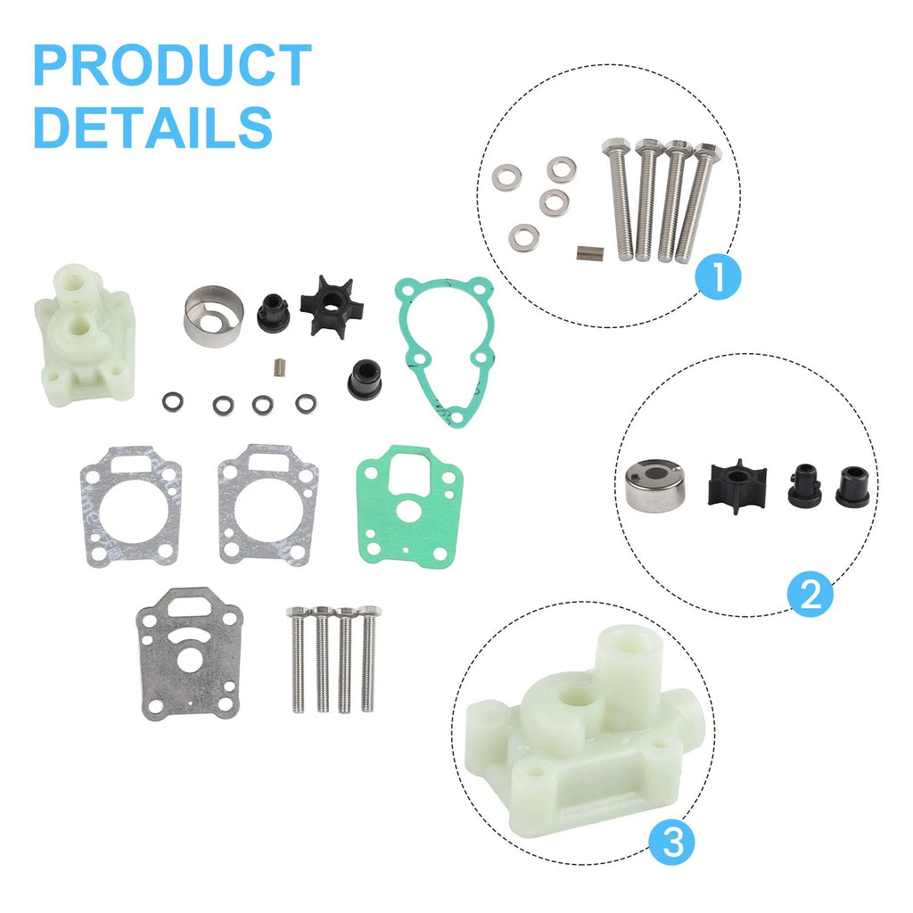 Impeller Repair Kit for Tohatsu Nissan 4 5 6 HP Water Pump Replacement