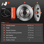 Front Disc Brake Rotors for Hyundai Elantra, Kona, Veloster, Venue, Kia Forte, Soul (2011–2023)