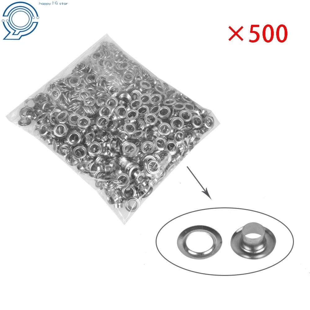 500 Grommets for Handheld Hole Punch Pliers Tool 1/4" (6mm)