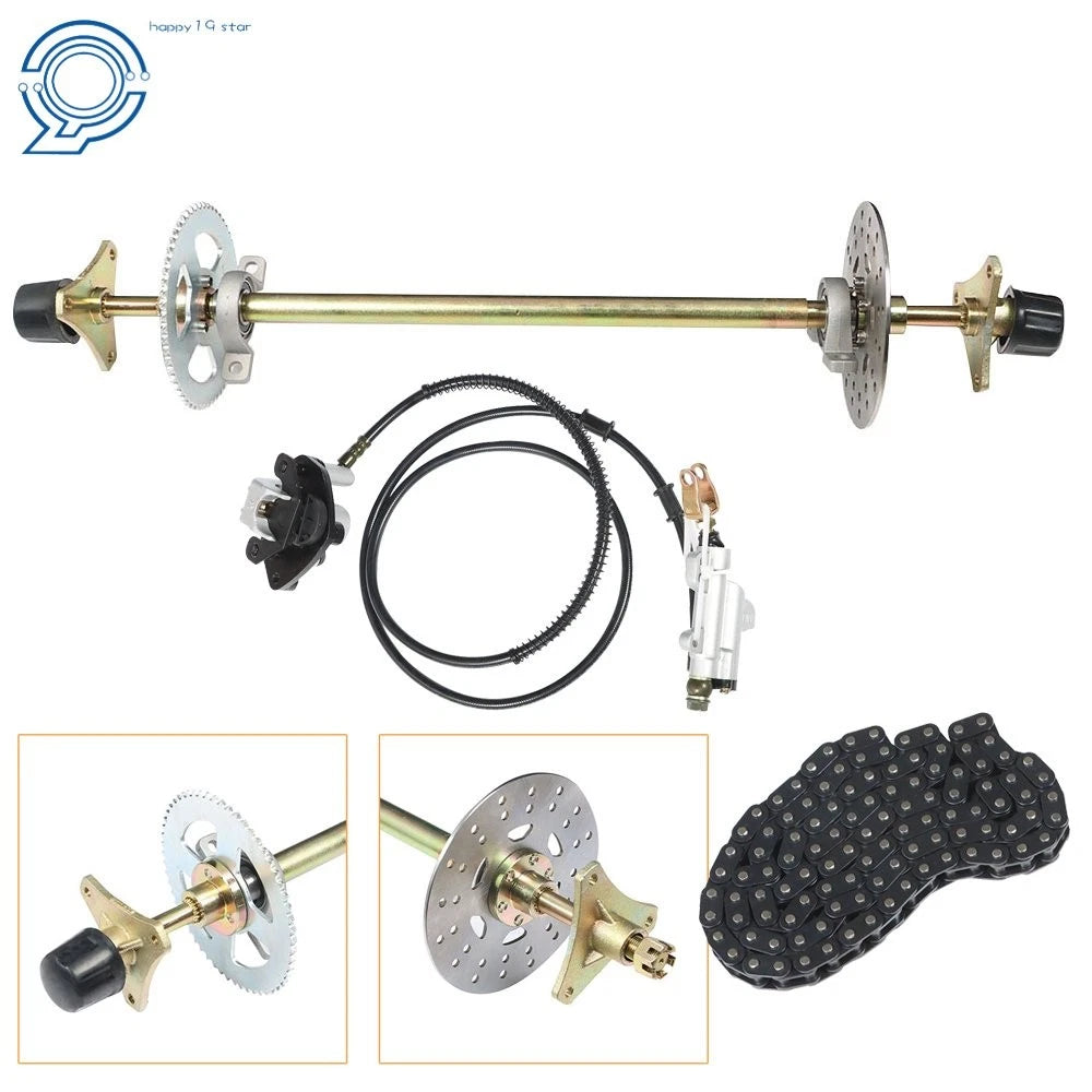 29in Rear Live Axle Kit with Brake Assembly & Sprocket Hub for Go Kart ATV