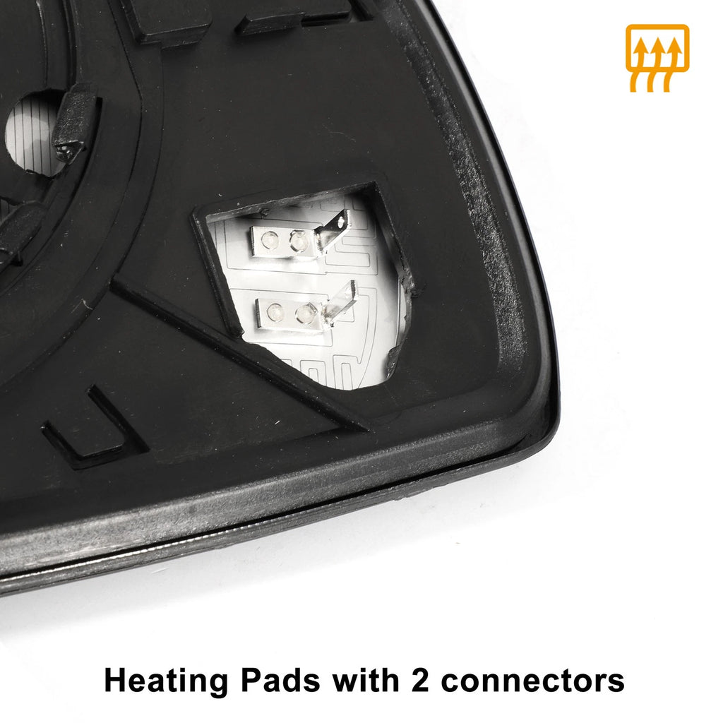 Heated Left Side White Mirror Glass for Hyundai Santa Fe (2009–2012)