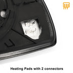 Heated Left Side White Mirror Glass for Hyundai Santa Fe (2009–2012)