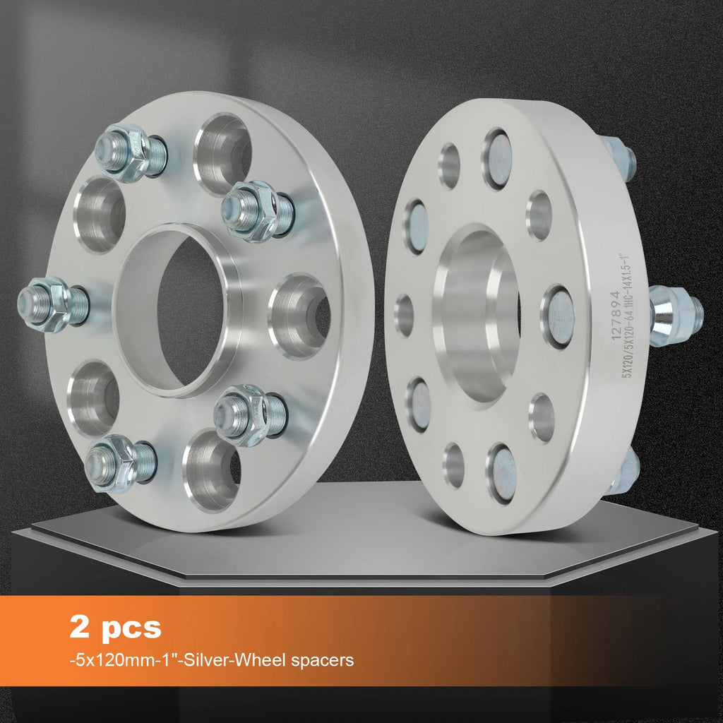 2X 1" Wheel Spacers 5x120 14x1.5 for Honda Civic, Pilot, Odyssey, Acura MDX, TL