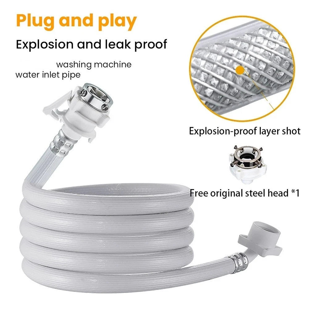 Water Hose Extension for Washing Machine Inlet Pipe (Leak Proof, Flexible)
