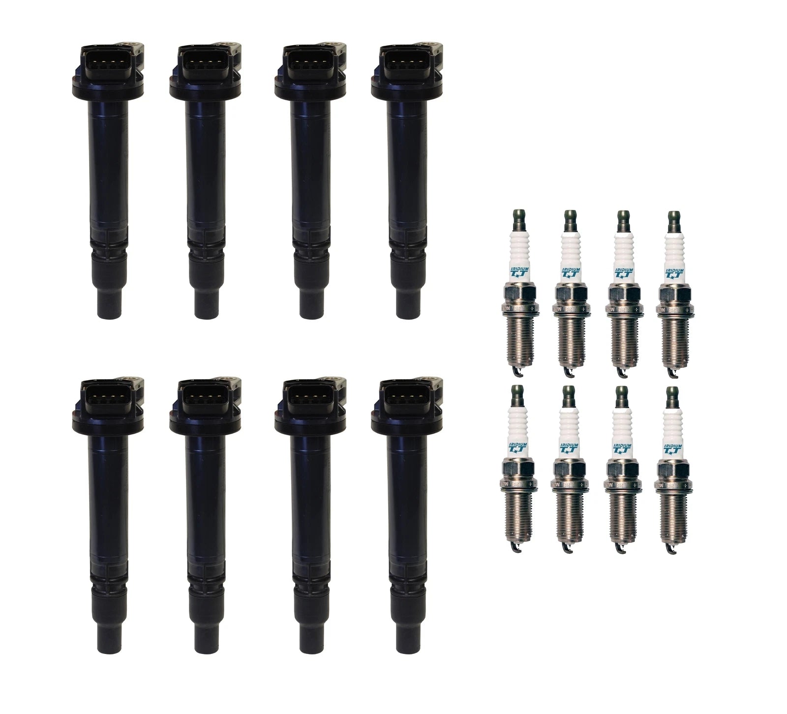 Set of 8 Ignition Coils & 8 Iridium TT Spark Plugs for Toyota 4.6 5.7 V8 (2007–2021)