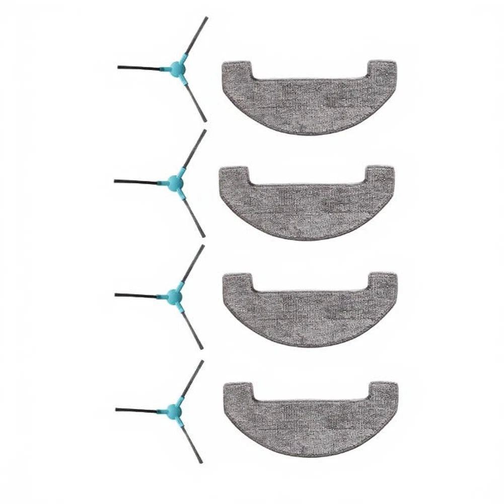 Set of 4 Side Brushes & 4 Mop Cloths for Monsga MS1 MAX Robot Vacuum